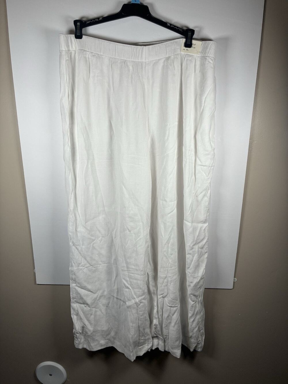 Abercrombie & Fitch XL Long White High Rise Ultra Wide Leg Palazzo Pants NWT